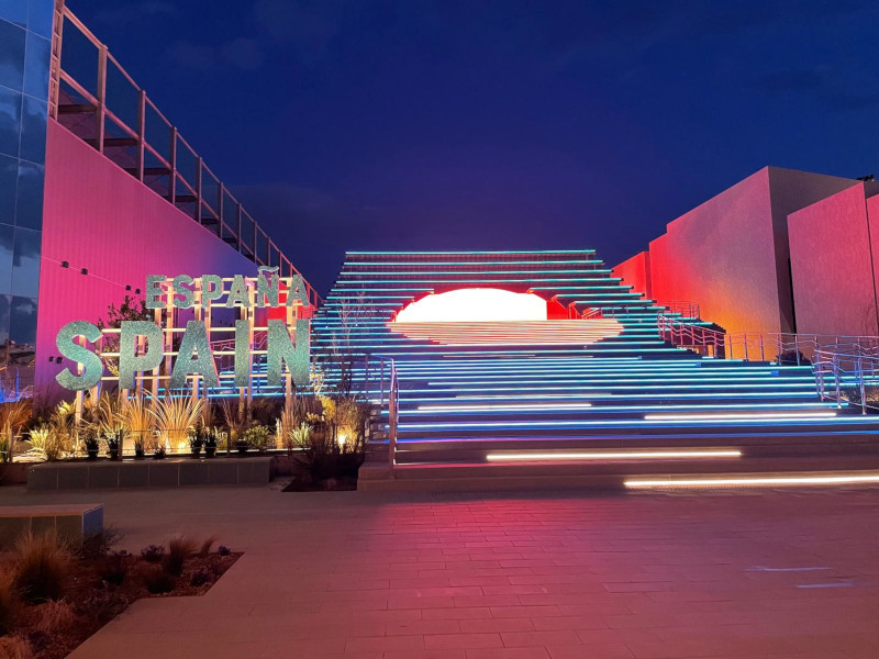 imagen del exterior del Pabellón de España de la Expo Universal de Osaka 2025