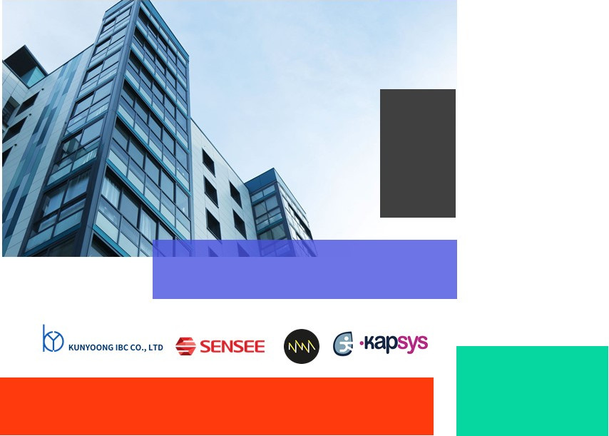 imagen de un edificio y los distintos logitipos de empresas que se dedican a la tecnología social